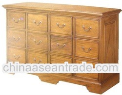 CD-008 Indonesia Natural Wood Finished 12 Drawer Wooden Chest