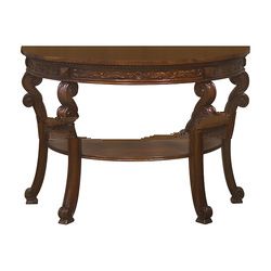 Mahogany Half Round Carved Console Table