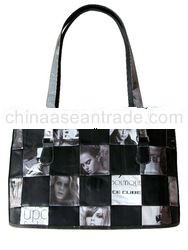 Inner tube + black & white magazine handbag