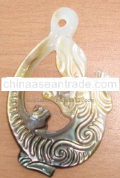 mother of pearl black shell carving