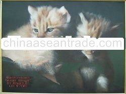 "Anak Singa" (Little Lions) code: CM 2 Oil Painting