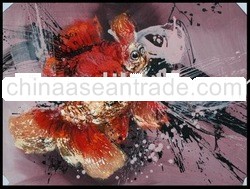 Gold fish with purple background paintings