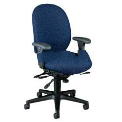 HON 7600 High-Back Fabric Chair, Black Frame, Blue Fabric