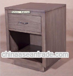 Modern Hotel 1 Drawer Barberry Natural Wood Nightstand