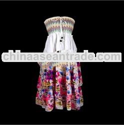 Lily Printed Long Cotton and Spandex Sun Summer Dress