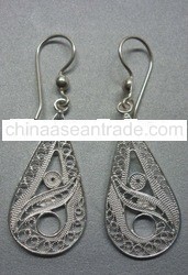 silver filigree earring