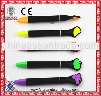 4 color ball pen with highlighter
