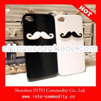 Black White Moustache Hard Case for iPhone 4S