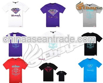 Checked promotional male jersey tee with printing