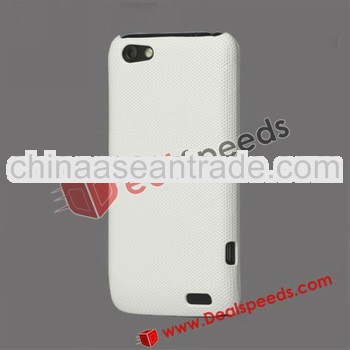 For HTC Case Cover! #HCONEV-4006G#Mesh Net Hard PC Case Cover for HTC One V T320(White)