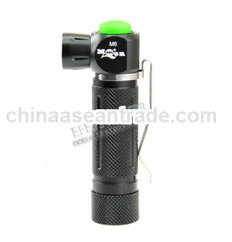 High quality Moon M6 CREE R5 3 modes LED Scout Flashlight with Belt Clip