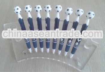 Hot sale plastic ballpoint pen with football on top