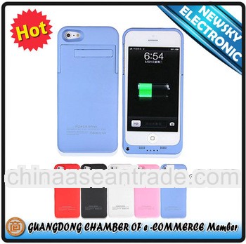 Hot selling external backup battery charger case for iphone 5 2 in 1