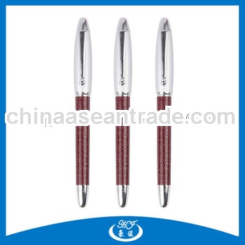 Promotional Leather Wrapped Design Metal Roller Balllpoint Pen