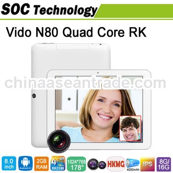 Vido Yuandao N80 quad core 8 inch RK3188 Android 4.1 Tablet