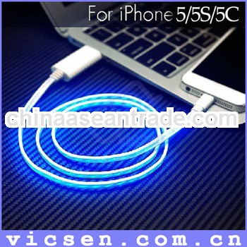 Visible LED USB data charging cable for iphone5/5S/5C/ipad mini/ipad 4/itouch