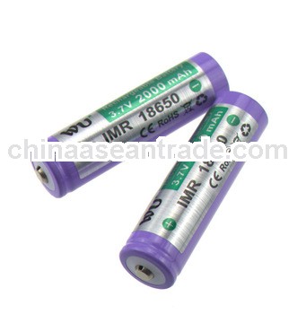 WU IMR high quality cheap price 2000mAh 3.7V 18650 li-ion battery
