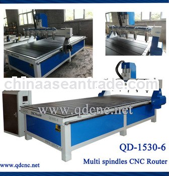 high speed multi head cnc machine for wood with Whole Steel Structure QD-1530-6
